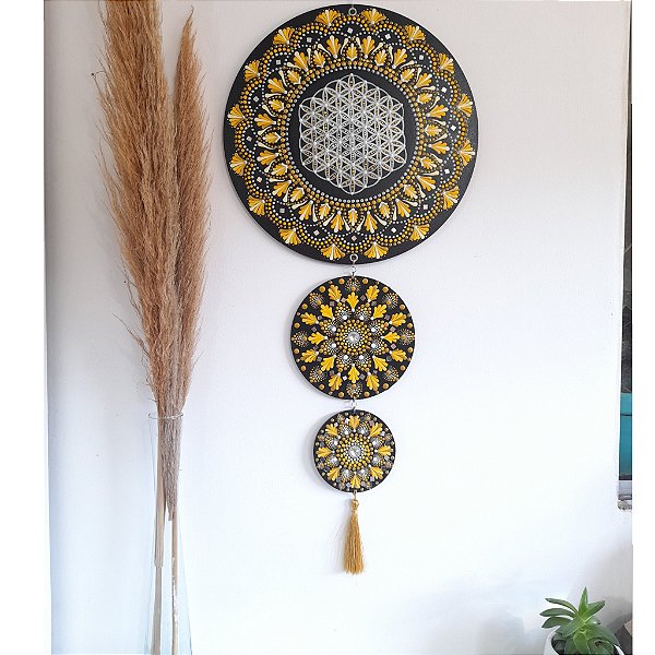 Trio mandalas Flor da Vida 30cm,15cm,10cm