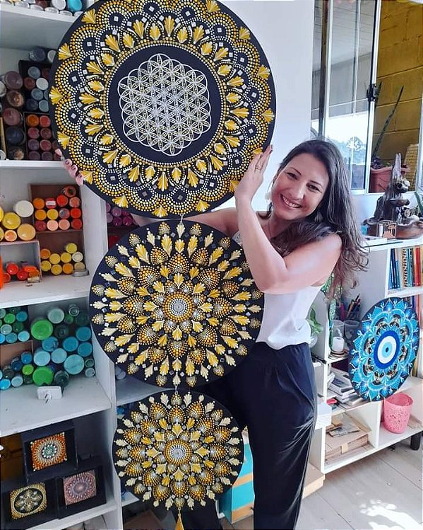 Trio mandala Flor da Vida gigante com 60cm, 50cm e 40cm