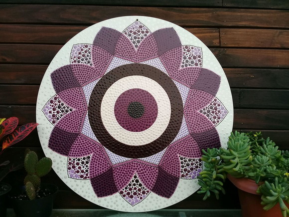 Mandala Olho Grego Bordô 60 cm