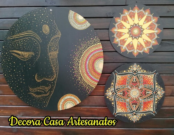 Conjunto 3 Mandalas 60cm, 40cm, 35cm