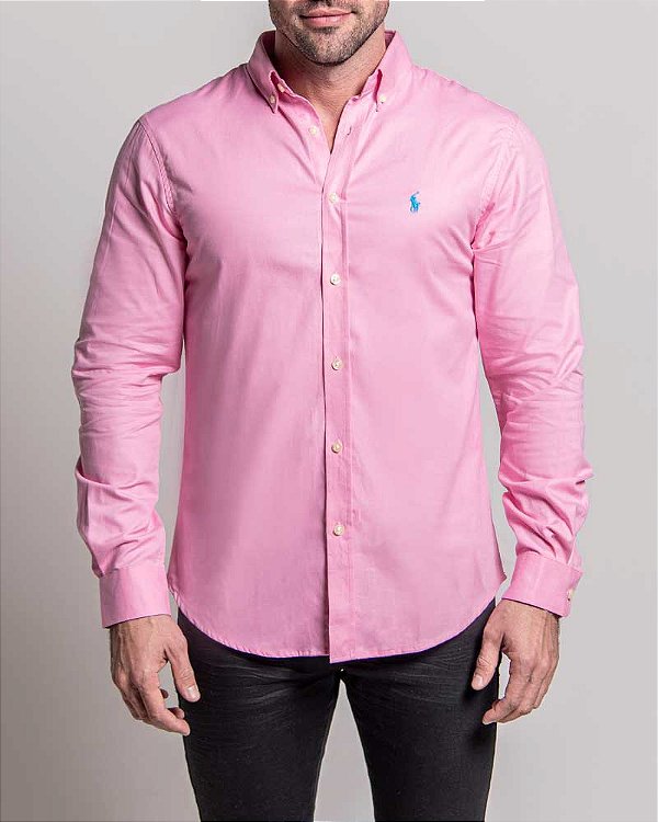 Camisa Social Masculina Ralph Lauren Oxford Rosa Iougurte - Outweb - Outlet  de Roupas, Calçados e Acessórios.