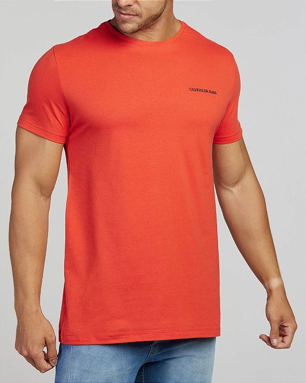 Camiseta Masculina Calvin Klein Laranja - Outweb - Outlet de Roupas,  Calçados e Acessórios.
