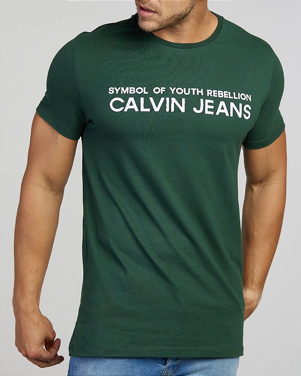 Camiseta Masculina Calvin Klein Verde - Outweb - Outlet de Roupas, Calçados  e Acessórios.
