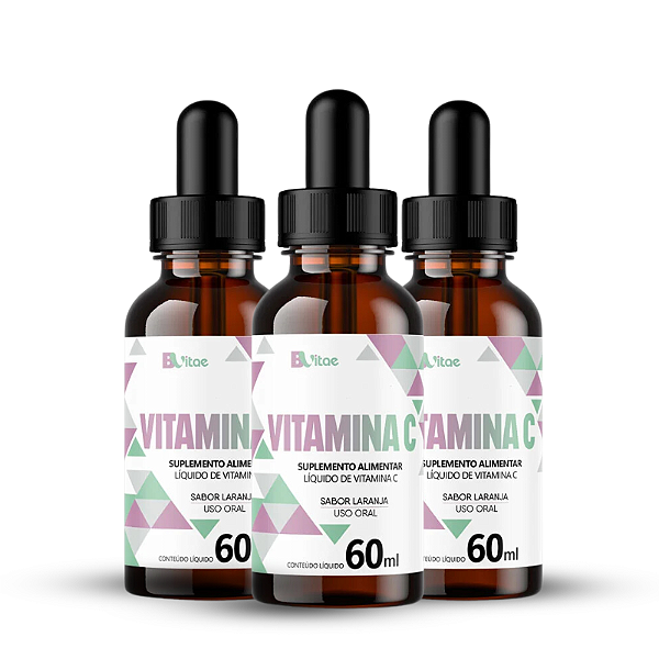 Kit 3 Vitamina C 60ml Sabor Laranja - Bvitae