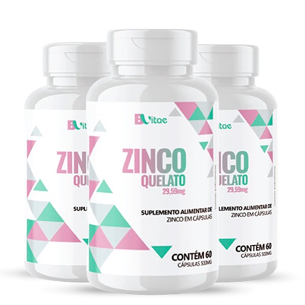 Kit 3 Zinco Quelato - Bvitae