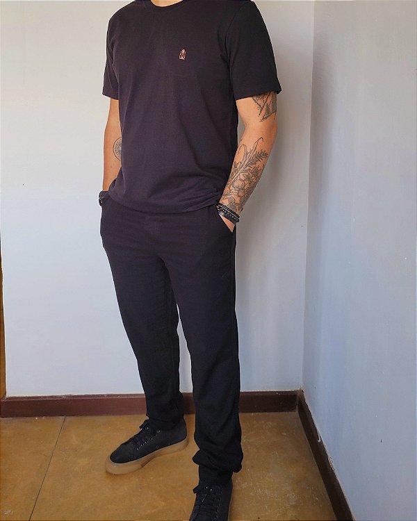 Calça Confort Linho Preta