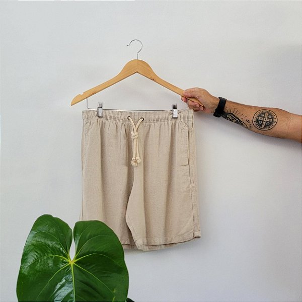 Short de linho - Natural