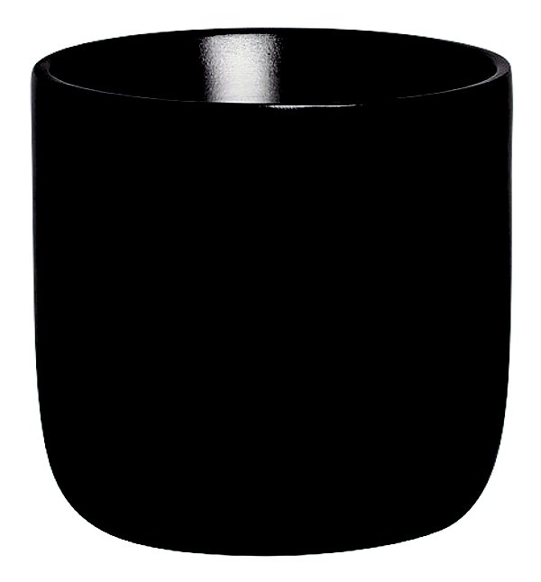 Cachepot M Preto Cerâmica Decoração Casa 16,2x16,6 cm