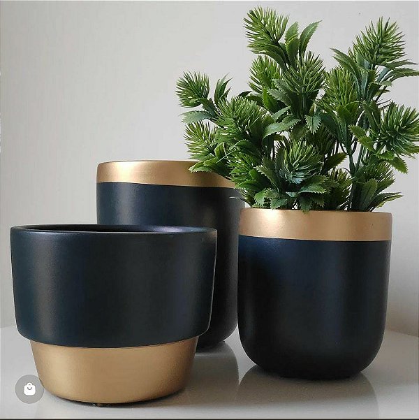 Kit Vasos Azul  e Dourado