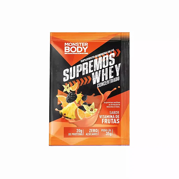Supremos Whey Concentrado Sabor Vitamina de Frutas SupraErvas 35g