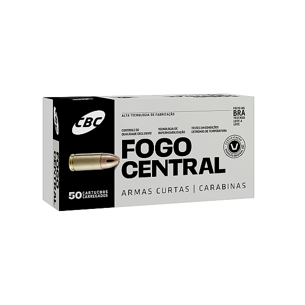 Munição CBC 9mm Luger ETOG 124gr TREINA - Caixa com 50 Unidades