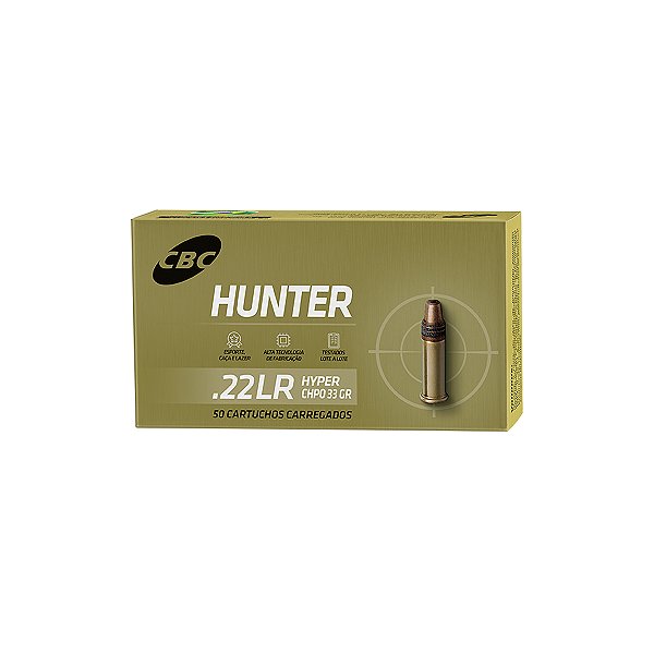 Munição CBC .22 LR Hyper Precision CHPO 33gr - Caixa com 50 Unidades