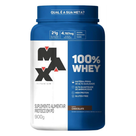 100% Whey Pote 900G Chocolate - Max Titanium