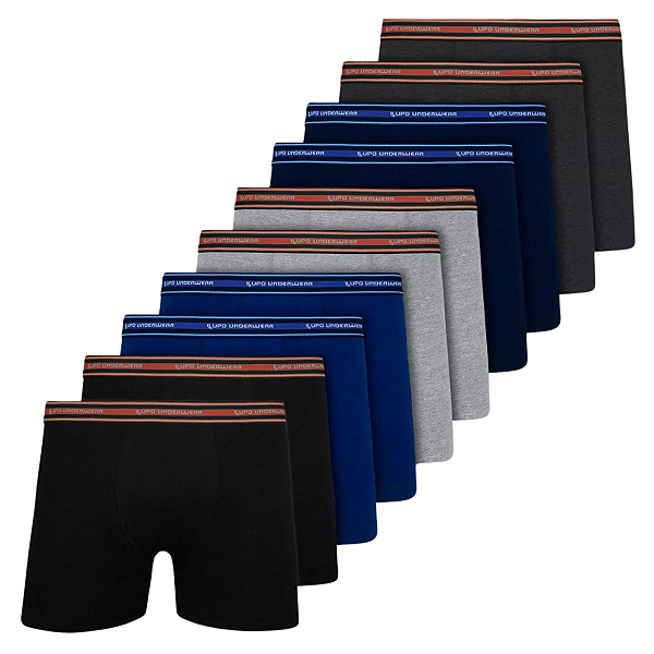 Kit 10 Cuecas Boxer Lupo Cueca Box Algodão Masculina Atacado