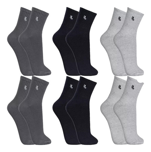 Kit 6 Pares Meia Lupo Cano Médio Masculina Atacado Original