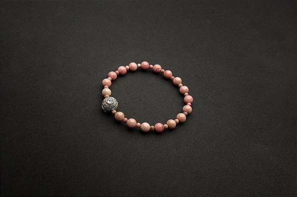 Japamala Pulseira 18 Contas Cherry Blossom RODONITA