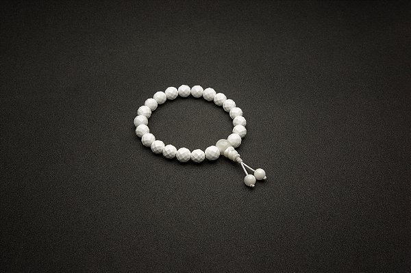 Japamala 21 Contas All Stone QUARTZO BRANCO & MADREPÉROLA