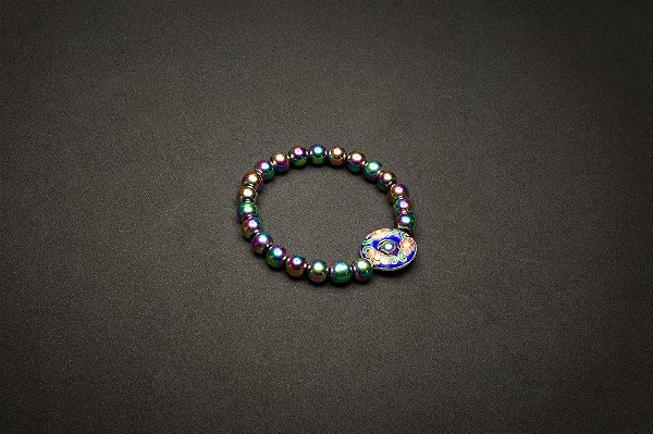 Japamala 21 Contas HEMATITA RAINBOW Cloisonne