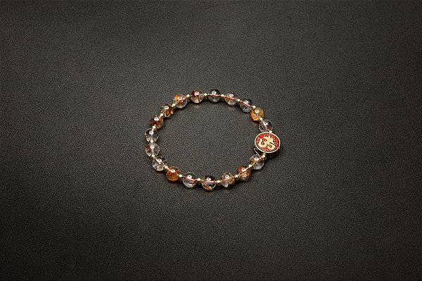 Japamala 18 Contas QUARTZO FANTASMA e Om Nepales