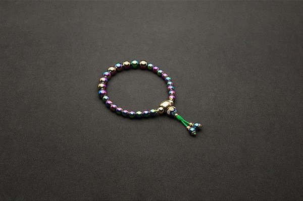 Japamala Hematita Arco-Íris e Lótus 27 Contas