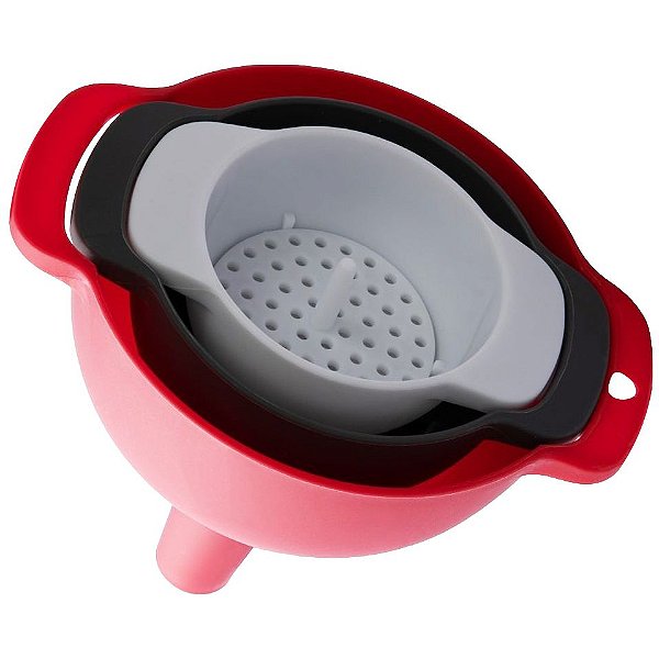 Kit 3x Funil p/ Cozinha c/ Peneira Removível Vários Tamanhos