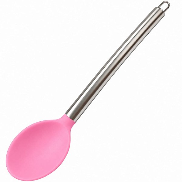 Colher de Arroz p/ Servir em Silicone e Inox Grande - 32 cm
