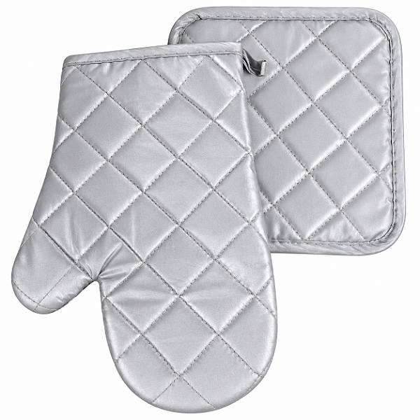 Kit Luva Térmica Acolchoada para Cozinha com pegador descanso 18x27 cm
