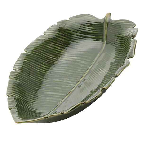 Folha Decorativa em Cerâmica Grande 30 cm - Centro Mesa Petisqueira