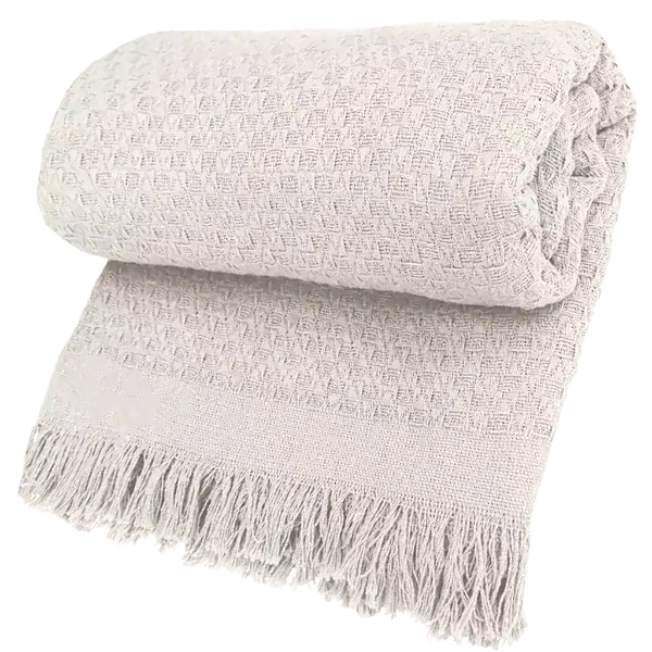 Manta Decorativa p/ Sofá e Cama 1,40x1,70 - 100% Algodão Cru