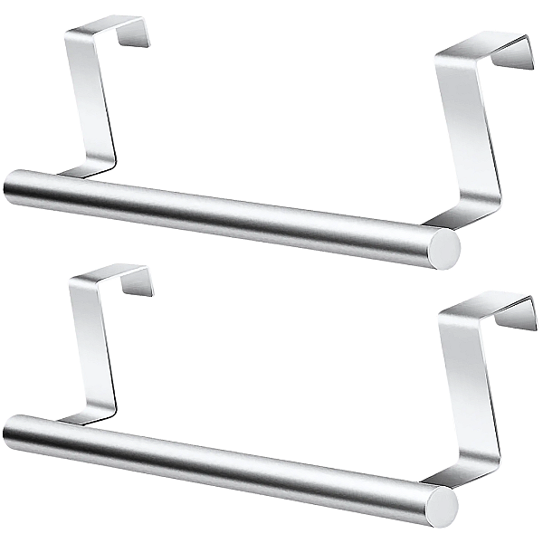 Kit 2 Suportes Porta Pano Encaixáveis Sem Furo Aço Inox 22 cm