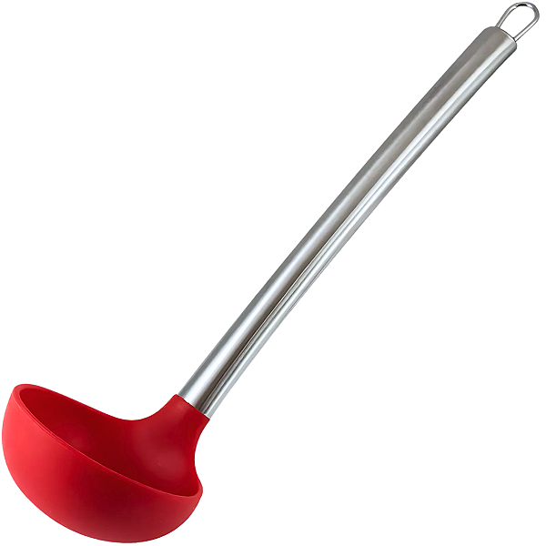 Concha de Sopa e Feijão em Silicone e Aço Inox Grande 34 cm