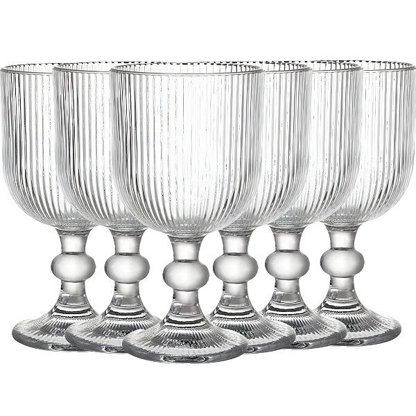 Jogo 6 Taças de Vidro Listras 390 ml