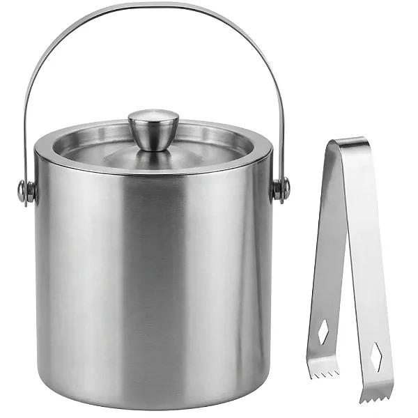 Balde Gelo Térmico Aço Inox com Pegador e Tampa