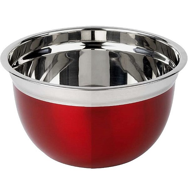 Recipiente Bowl Inox p/ Uso Culinário Colorido 22 cm