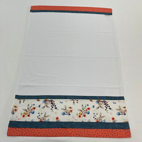 Pano de prato Coelhos fundo Branco