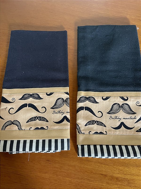 Pano de prato preto mustache