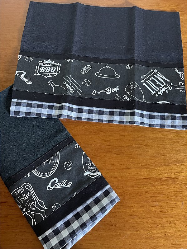 Pano de prato preto churrasco