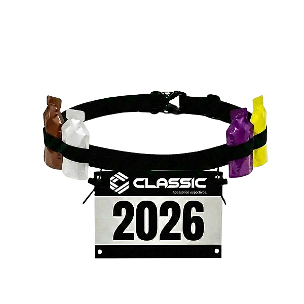 Cinto Porta Numero E Gel Carbo - Para Corrida Triathlon Ciclismo Ajustável - Classic