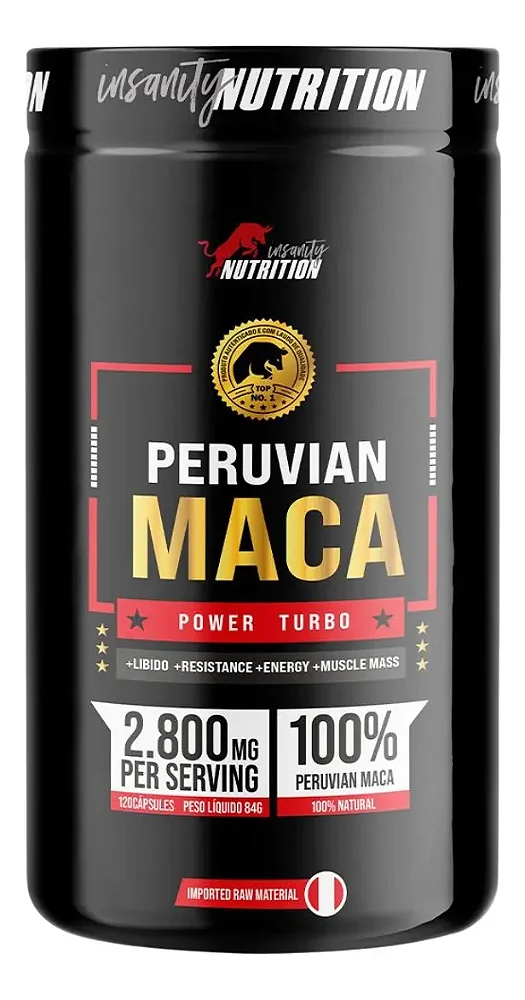 Maca Peruana Power Turbo 2800mg (120 Cps) Insanity Nutrition Sabor Maca Peruano Neutro