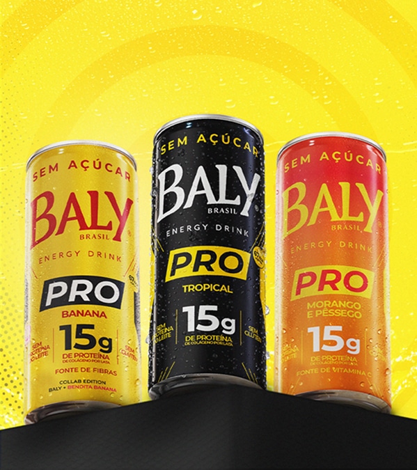 Enérgico Baly Brasil Energy Drink PRO Tropical com 15g de Proteína de Colágeno Sem Açúcar 250ml