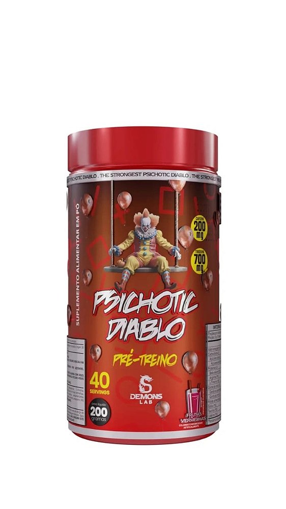 Pré Treino Psichotic Diablo 200g Frutas Vermelhas Demons Lab