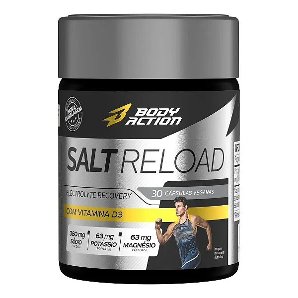 Salt Reload 30 Cápsulas Sal Premium Hidratação - Bodyaction Sabor Sem sabor