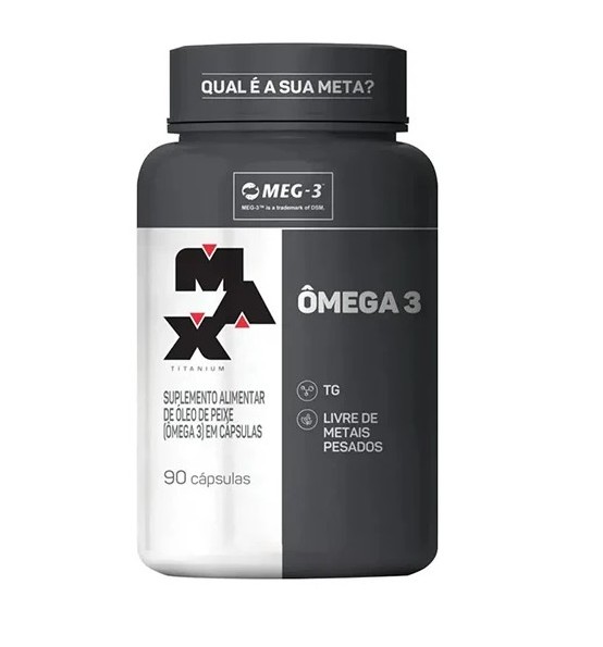Ômega 3 Max Titanium 90 Cápsulas Suplemento EPA DHA Sem Sabor