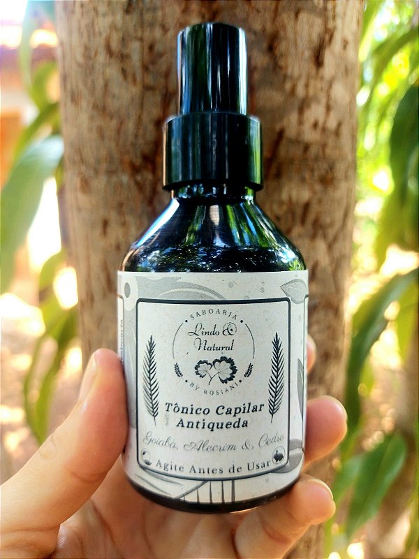Tônico Capilar Fortalecedor Anti Queda Com Jaborandi, Goiabeira e Alecrim - Cabelo, Barba e Bigode - Natural e Vegano 100 ML