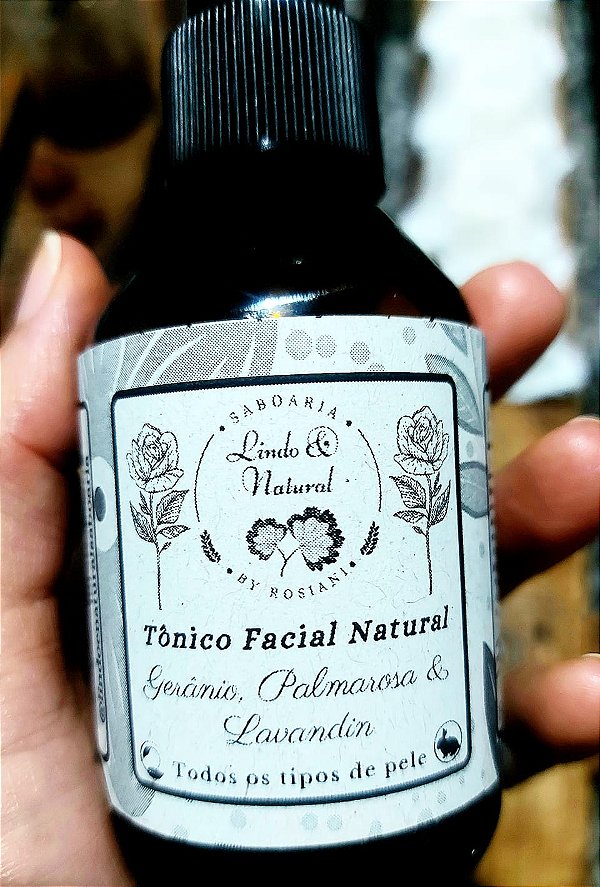 Tônico Facial e Capilar - Hibisco e Lavanda Natural - Pele Sensível, Seca ou Normal Vegano 100 ml
