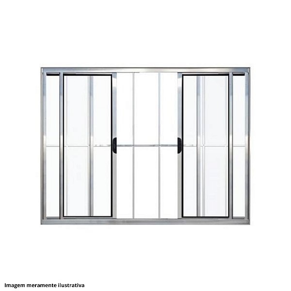 Vitro 4 folhas com grade Brilhante
