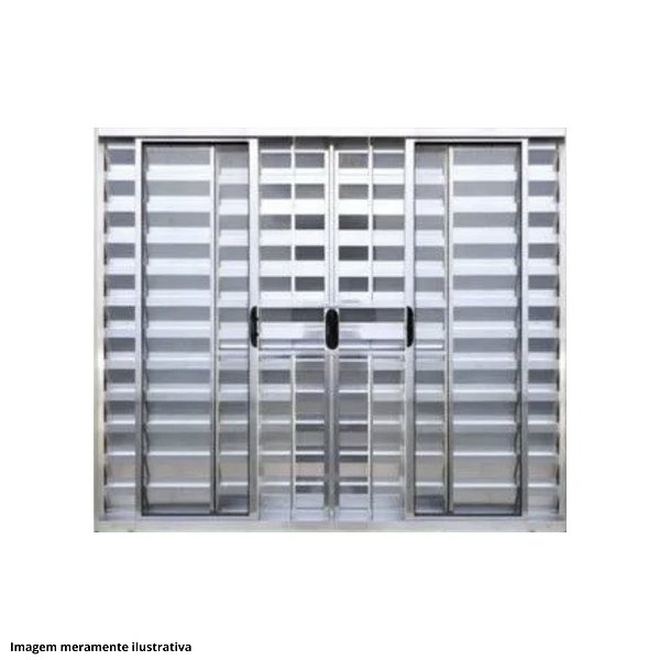 Veneziana 6 folhas com grade brilhante