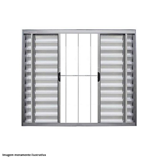 Veneziana 4 folhas com grade brilhante