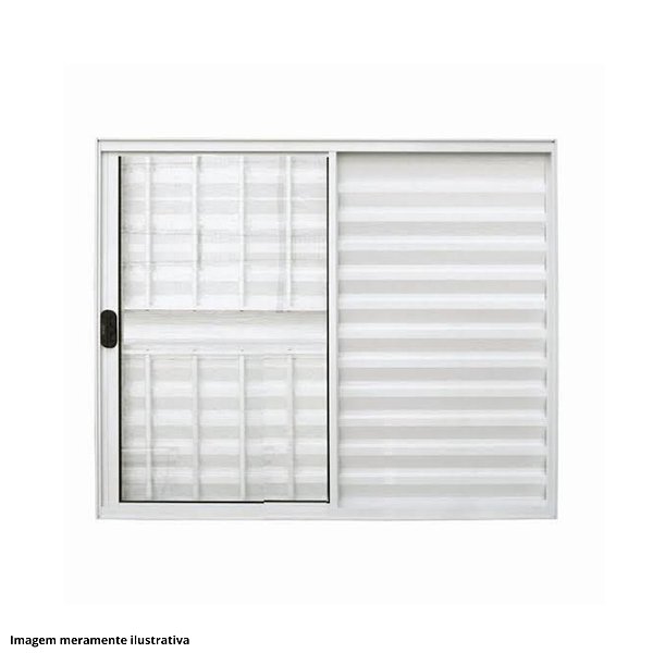 Veneziana 3 folhas com grade Branca