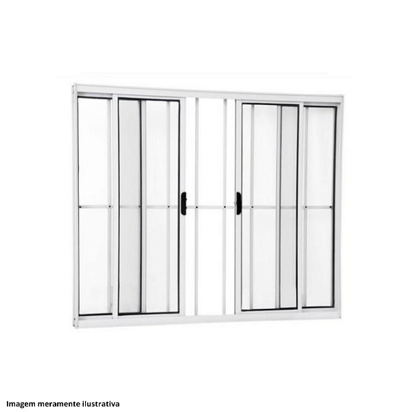 Vitro 4 folhas com grade Branco